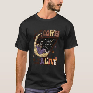Macht mich dieser Kaffee am Halloween-Retro lebend T-Shirt