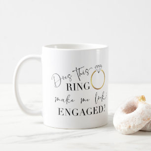 Macht mich dieser Ring Verlobt kalligrafisch ausse Kaffeetasse