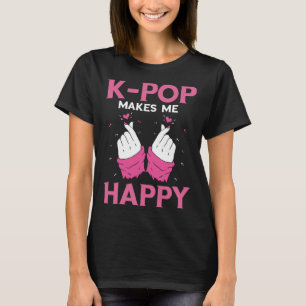 Macht mich glücklich K Pop Music Headphone koreani T-Shirt