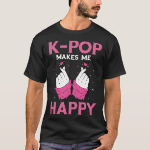 Macht mich glücklich K Pop Music Headphone koreani T-Shirt