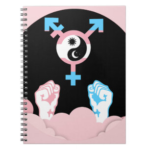 Macht und Balance Sonne und Mond Transgender-Symbo Notizblock