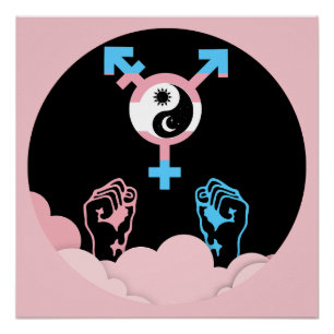 Macht und Balance Sonne und Mond Transgender-Symbo Poster