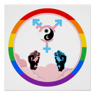 Macht und Balance Sonne und Mond Transgender-Symbo Poster