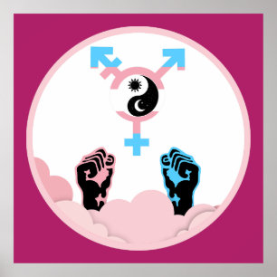 Macht und Balance Sonne und Mond Transgender-Symbo Poster