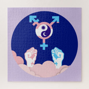 Macht und Balance Sonne und Mond Transgender-Symbo Puzzle