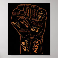 Machtfaust Hand Inspirierende Schwarze Führer Schw