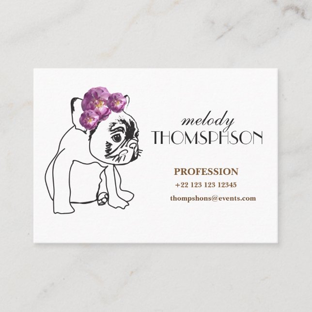 Mächtig, 8,9 cm x 6,4 cm, Standardlech Visitenkarte (Vorderseite)