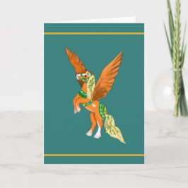 Mächtige belgische Pegasus-Vintage-Karussell-Pferd Karte