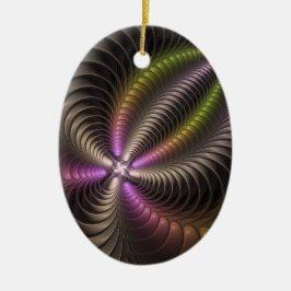 Mächtige Bewegung Farbiges Abstraktes Fraktal Kuns Keramik Ornament