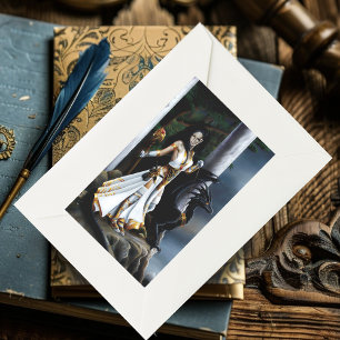 Mächtige Fantasy-Zauberin Schwarze Drachengardisti Rechteckiger Aufkleber