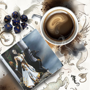 Mächtige Fantasy-Zauberin Schwarzer Drachen Wächte Glasuntersetzer