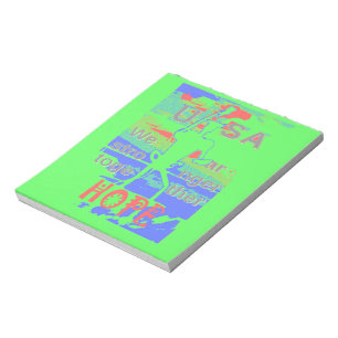 Mächtige ÖKO USA Hillary Hope We are Stronger Town Notizblock