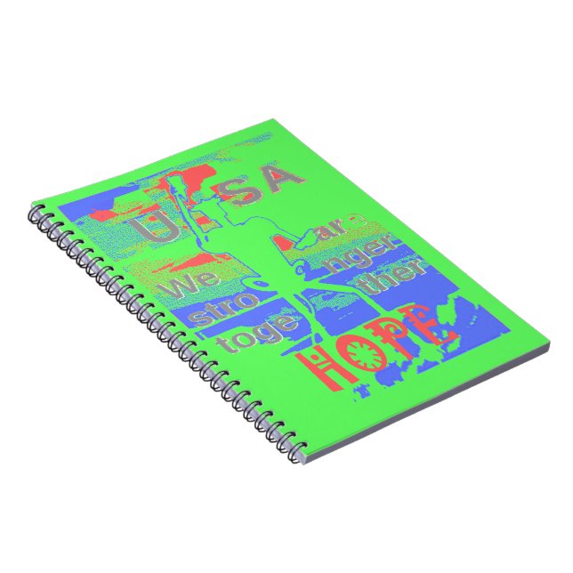 Mächtige ÖKO USA Hillary Hope We are Stronger Town Notizblock (Rechte Seite)