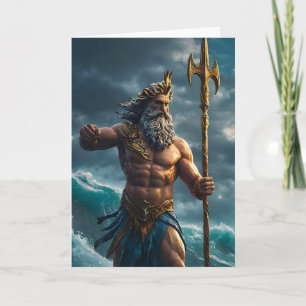 Mächtige Poseidon Schwule Grußkarte Karte