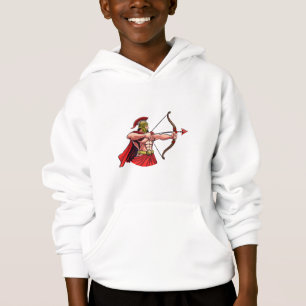 Mächtiger antiker Krieger, der Bogen und Pfeil ber Hoodie