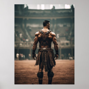 Mächtiger Gladiator in der alten Arena - Inspirin Poster
