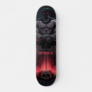 Mächtiger Krieger mit Schwert und Totenkopf Fantas Skateboard