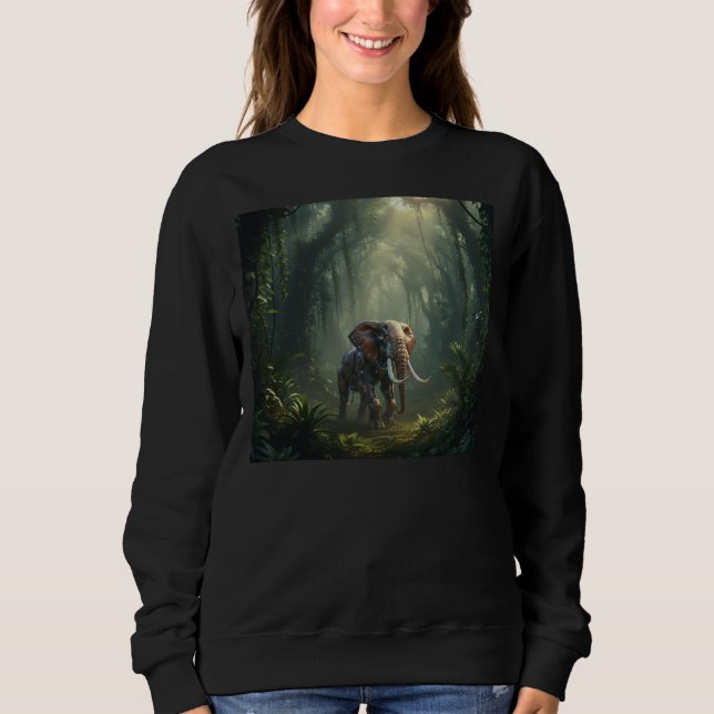 Mächtiger Roboterelefant im afrikanischen Dschunge Sweatshirt (Vorderseite)