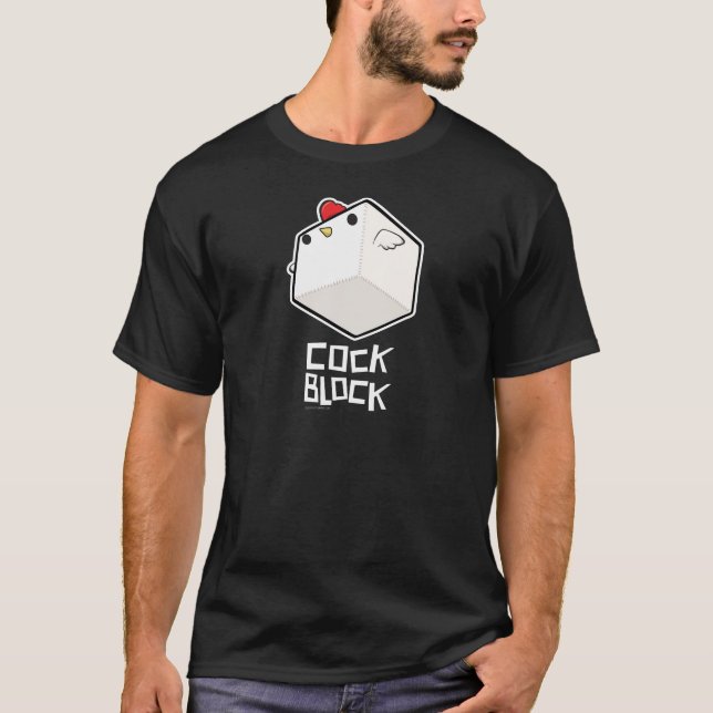 Mächtiges Cockblock mit Titel T - Shirt (Vorderseite)