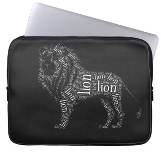 Mächtiges Löwe-Typografie-Design-T-Shirt Laptopschutzhülle