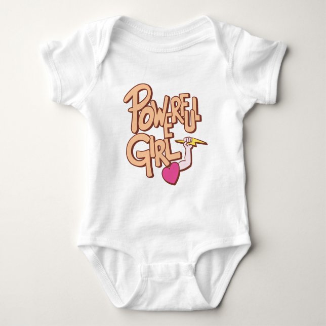Mächtiges Mädchen Baby Strampler (Vorderseite)