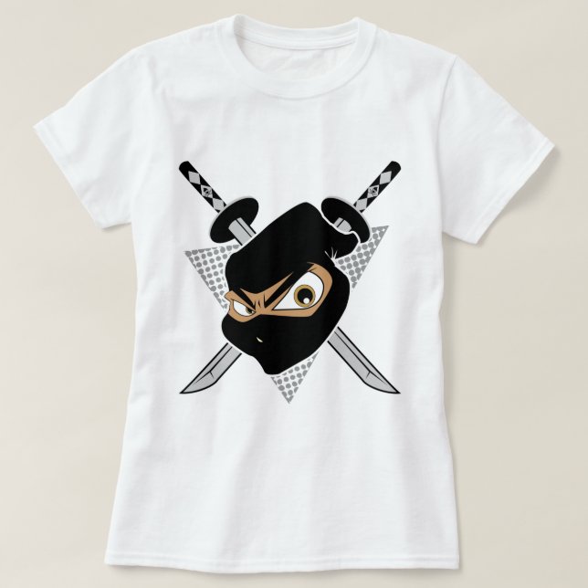 Mächtiges Ninja Grau T-Shirt (Design vorne)