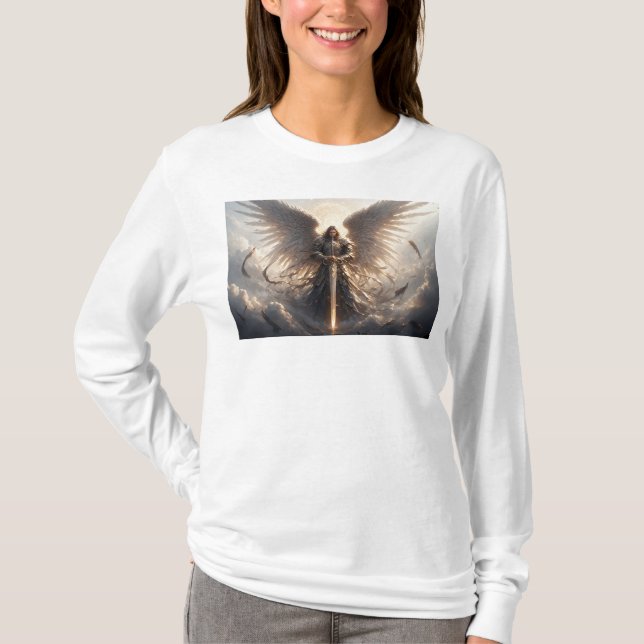 Mächtiges St. Michael Women's Long Sleeve T-Shirt (Vorderseite)