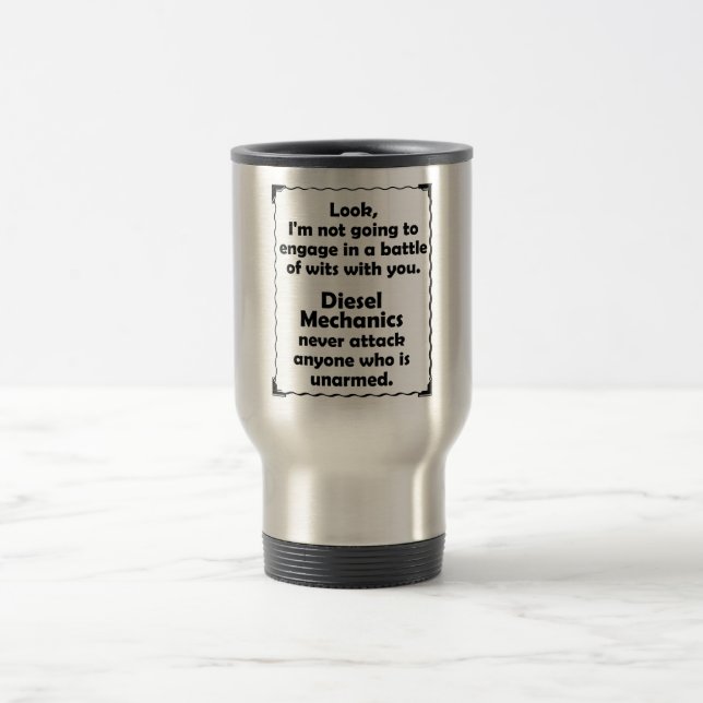 Machtkampf Diesel-Mechaniker Reisebecher (Mittel)