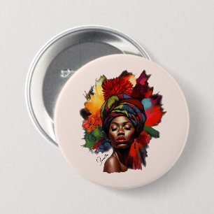 Machtvolle afroamerikanische Frau Button