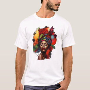 Machtvolle afroamerikanische Frau T-Shirt