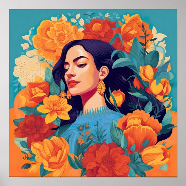 Machtvolle mexikanisch-amerikanische Frauen-Print Poster (Vorne)