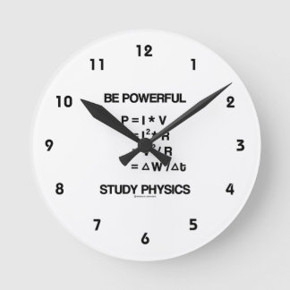 Machtvolle (Power-Gleichungen) Studienphysik Runde Wanduhr