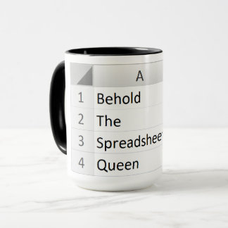 Machtvolle Tabellenkalkulation Queen, Excel Black Tasse