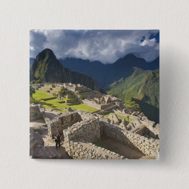 Machu Picchu, alte Ruinen, UNESCO Welt 4 Button (Vorderseite)