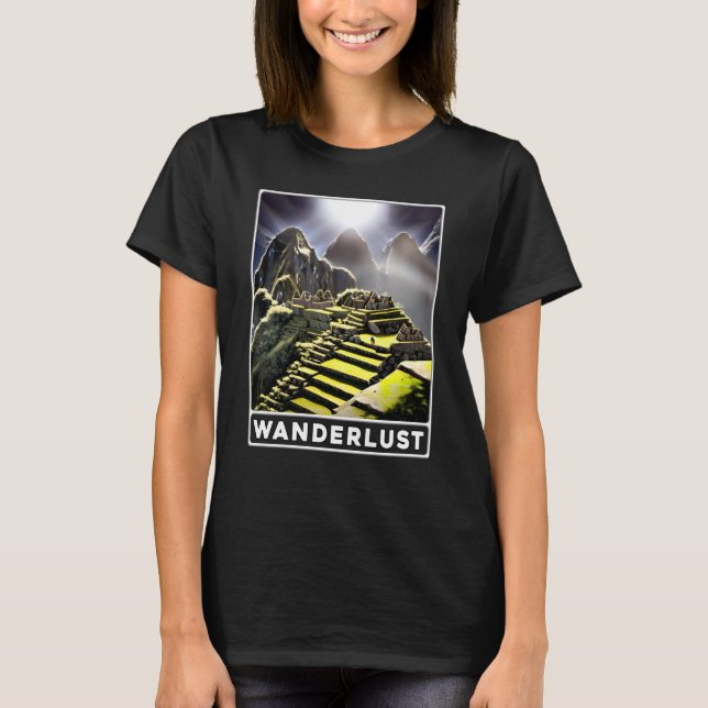 Machu Picchu Cordillera Peru Wanderlust T-Shirt (Vorderseite)