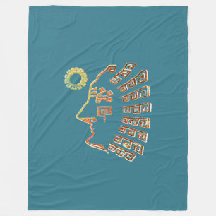 Machu Picchu Cusco Peru Zeichnend auf Aquamarin Fleecedecke