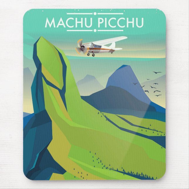 Machu Picchu Flight Travel Poster Mousepad (Vorne)