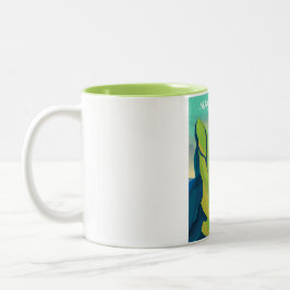 Machu Picchu Flight Travel Poster Zweifarbige Tasse