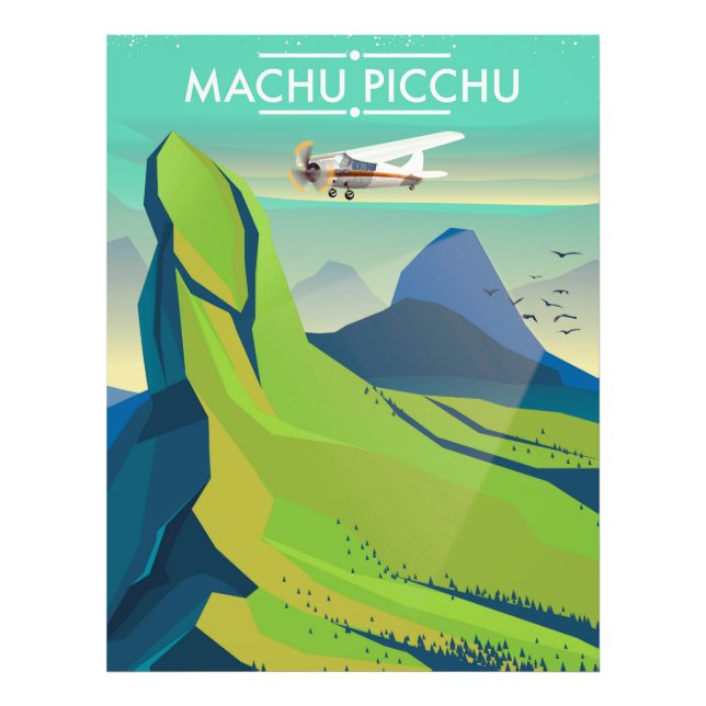 Machu Picchu Flugreiseplakat Fotodruck (Vorne)