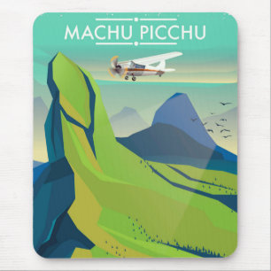 Machu Picchu Flugreiseplakat Mousepad