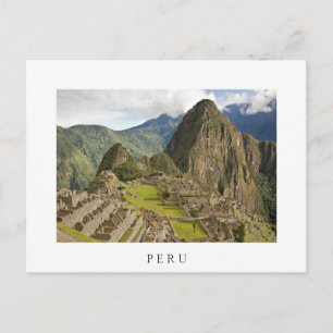 Machu Picchu, inca city in Peru weiße Postkarte