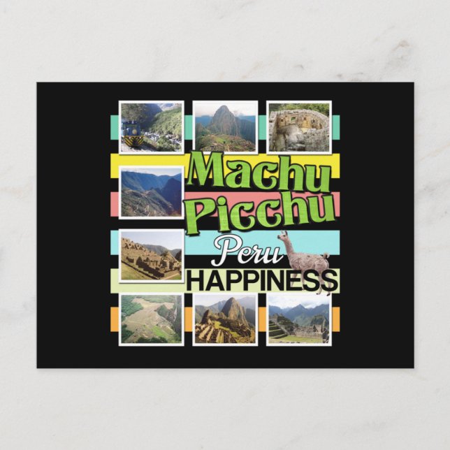 Machu Picchu Peru Glück Postkarte (Vorderseite)