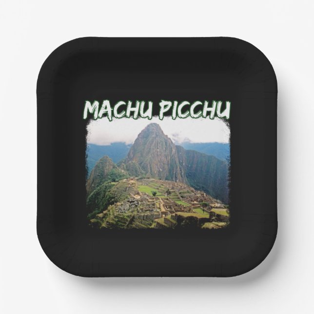 Machu Picchu Peru - Huayna Picchu Mountain Pappteller (Vorderseite)