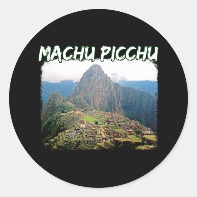 Machu Picchu Peru - Huayna Picchu Mountain Runder Aufkleber (Vorderseite)