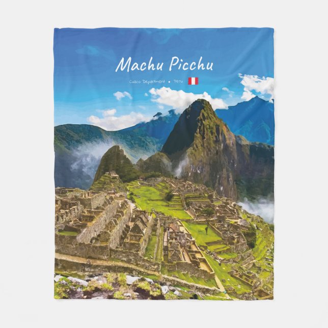 Machu Picchu, Peru - Inka-Stadt Ruinen Fleecedecke (Vorderseite)