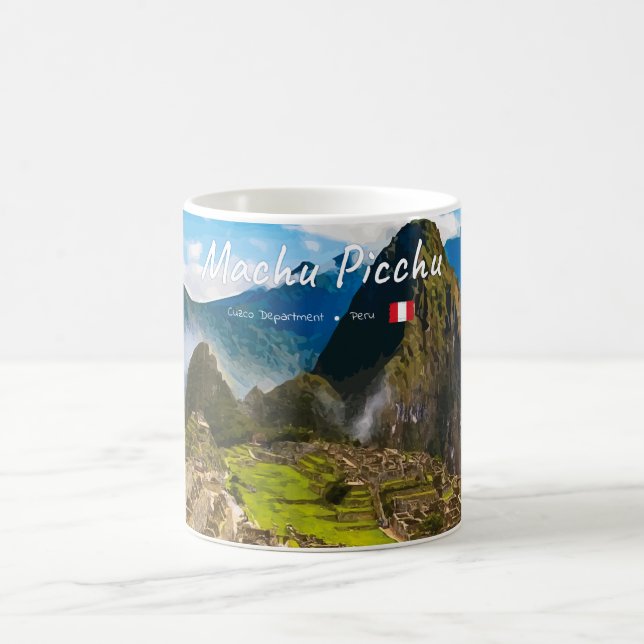 Machu Picchu, Peru - Inka-Stadt Ruinen Kaffeetasse (Mittel)