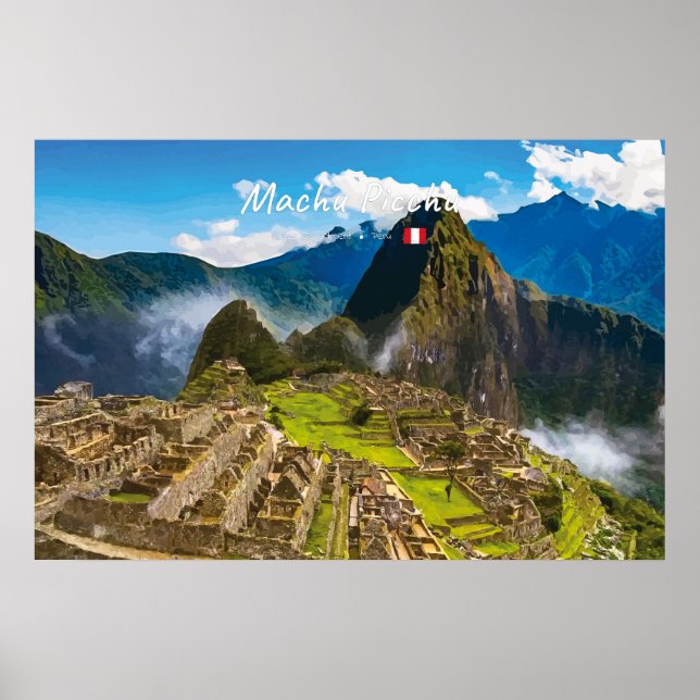 Machu Picchu, Peru - Inka-Stadt Ruinen Poster (Vorne)