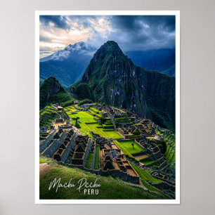 Machu Picchu Peru ist der schöne Touristenort Poster