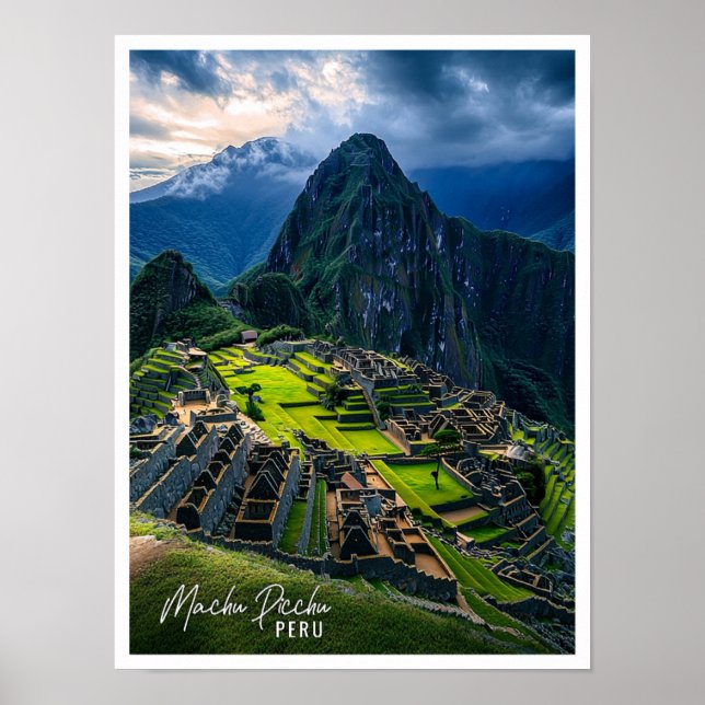 Machu Picchu Peru ist der schöne Touristenort Poster (Vorne)