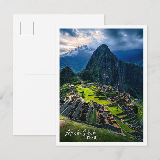 Machu Picchu Peru ist der schöne Touristenort Postkarte (Vorne/Hinten)